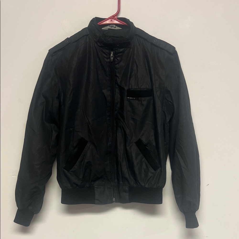 Members Only woman’s black iconic racer jacket. Size 9/10